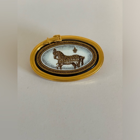 Hermes Jewelry - Hermes brooch vintage 1980s porcelain